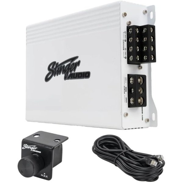 Stinger Audio MT-600.4M 1000 Watt RMS 4-Channel Compact Marine Audio Amplifier