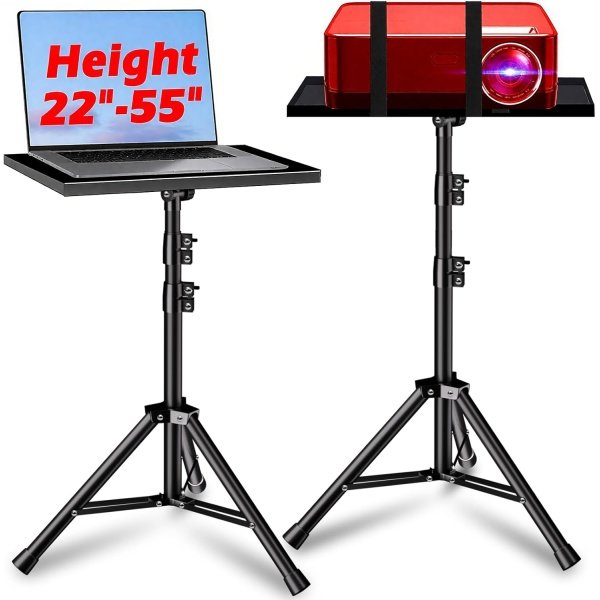 Heavy Duty Projector Stand, 33LB Load Bearing & 22-55" Height Adjustable