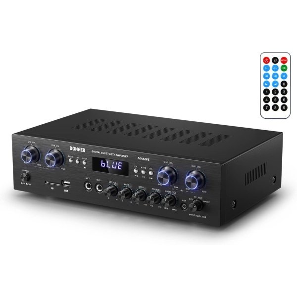 Donner Bluetooth 5.0 Stereo Audio Amplifier Receiver, 4 Channel 440W Peak Power
