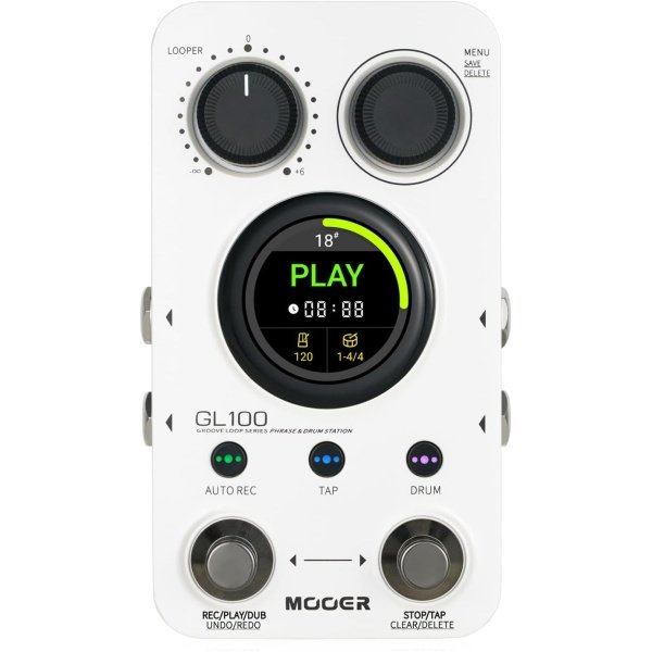 MOOER GL100 Looper Pedal Drum Machine, 2 in 1 Drum Looper Guitar Pedal 1.3-inch