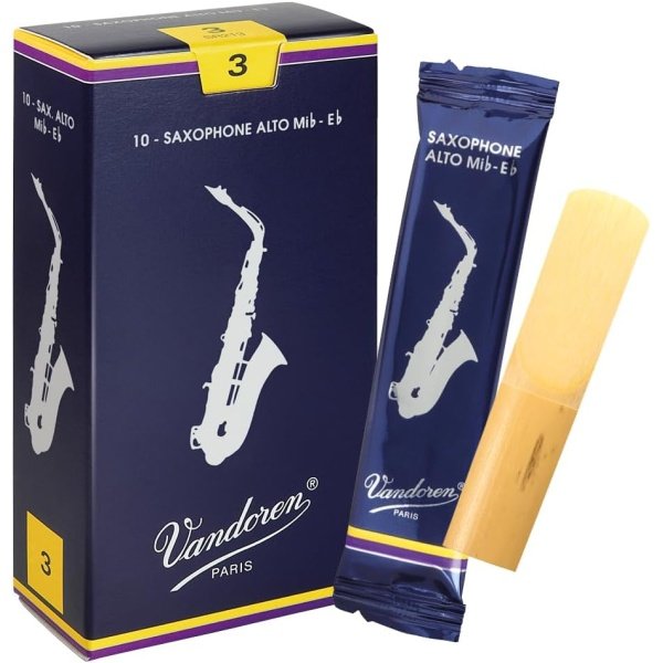 Vandoren SR213 Alto Sax Traditional Reeds Strength 3; Box of 10