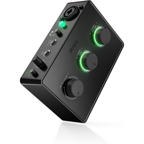 FIFINE PC Audio Mixer for Recording Music, USB Interface