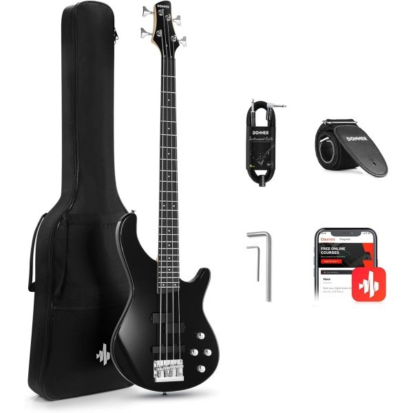 Donner Electric Bass Guitar 4 Strings Full-Size Standard Bass PJ-Style Electric