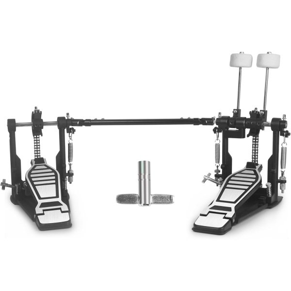 Double Kick Bass Drum Pedal, Heavy-Duty Double Kick Pedal with Twin Chain Drive