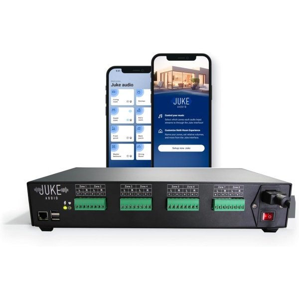 Juke-8: 8 Zone Multi-Room Amplifier | Built-in Music Streaming & Wireless App