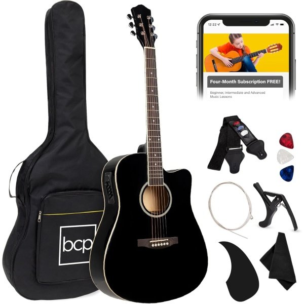 Best Choice Products Beginner Acoustic Electric Guitar Starter Set 41in w/All
