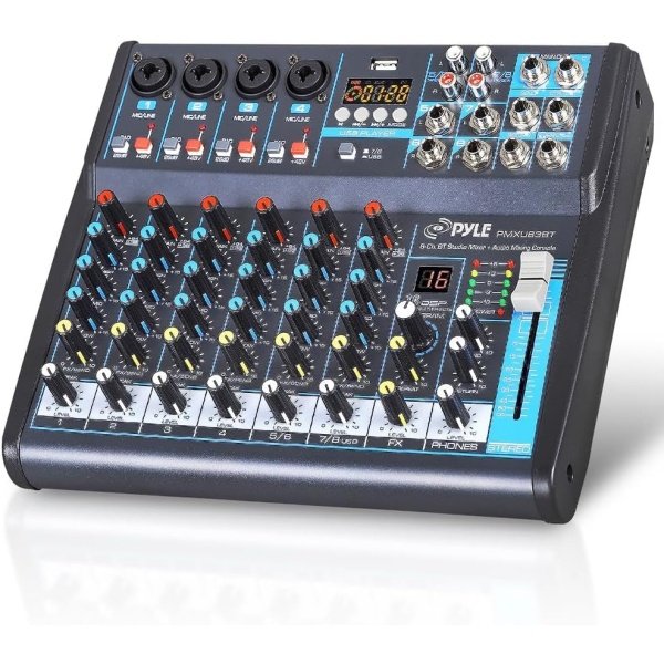 Pyle Professional Audio Mixer Sound Board Console Desk System