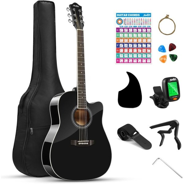 Moukey 41" Acoustic Guitar for Beginners Adult Teen Full Size Guitarra Acustica