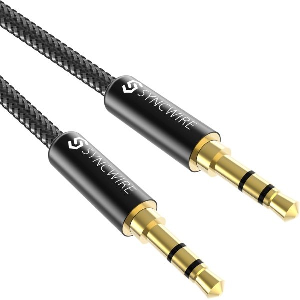 Syncwire 3.5mm Nylon Braided Aux Cable (3.3ft/1m,Hi-Fi Sound), Audio Auxiliary
