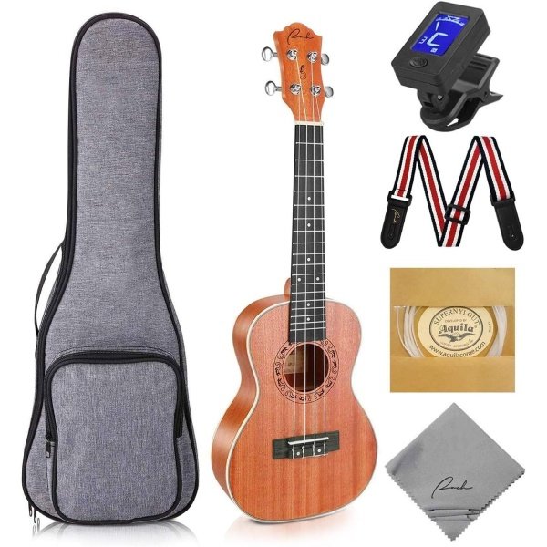 Ranch Concert Ukulele - Ukelele 23" Beginner Professional Kit