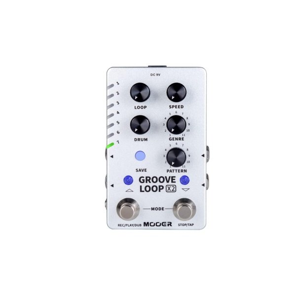 MOOER Groove Looper Pedal Drum Machine Stereo Guitar Loop Recorder Pedals with 140 Minutes Loops 121 Drum Grooves Editor Software (X2)
