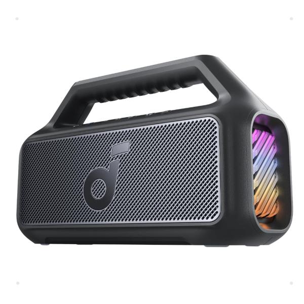 soundcore Boom 2 By Anker, Outdoor Speaker, 80W, Subwoofer, BassUp 2.0, 24H Playtime, IPX7 Waterproof, Floatable, RGB Lights, USB-C, Custom EQ, Bluetooth 5.3, Portable for Camping, Beach, and Backyard