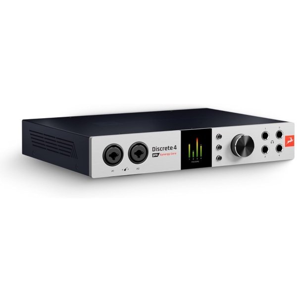 Antelope Audio Discrete 4 Pro Synergy Core Desktop 14x20 Audio Interface - Thunderbolt 3 & USB 2.0 4 Channel Microphone Preamp Recording, Streaming Studio Audio Interface w/Onboard Real-Time Effects