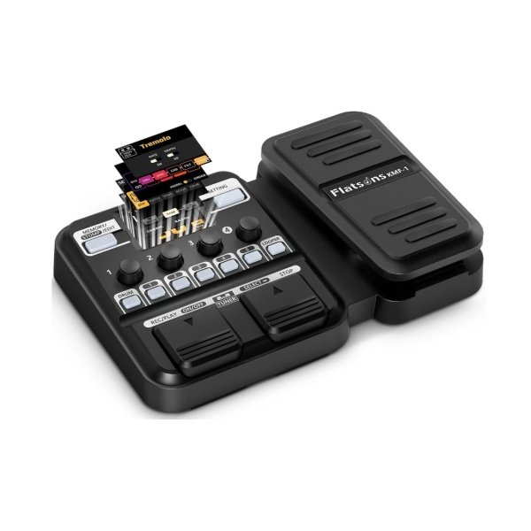 KMF-1 Guitar Pedal, 77 Effects Guitar Multi Effects Pedal with 50 Preset, 42 Drum Rhythm, 18 Amp/Cab, Upgraded Color Screen, Aux In, Guitar Tuner Looper Expression Wah Volume Distortion Pedal