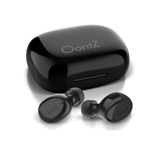 Cambridge Soundworks BudZ Bluetooth Headphones - IPX5 Sweatproof 5.0 Bluetooth True Wireless Earbuds with 12Hr Total Playtime from Compact Charging Case by OontZ (Black)